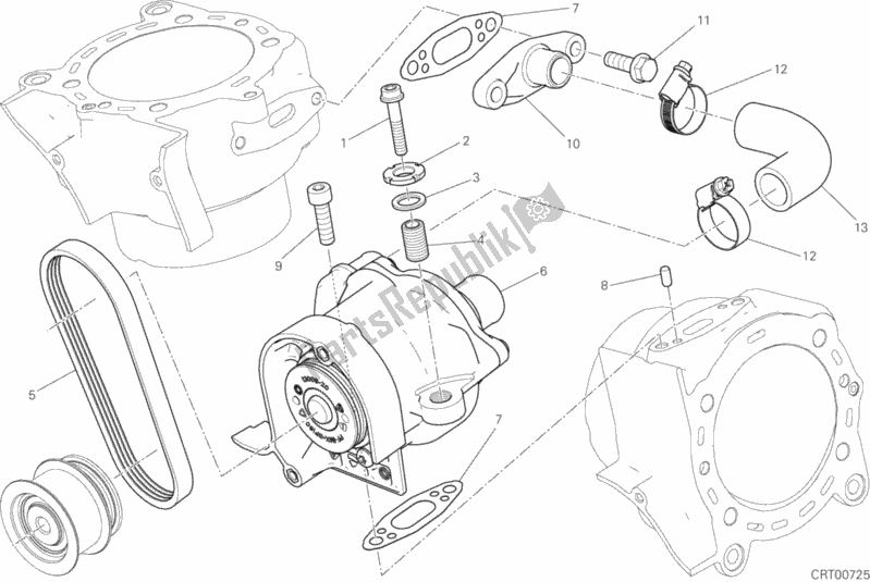 Tutte le parti per il Pompa Acqua del Ducati Diavel Xdiavel Thailand 1260 2016